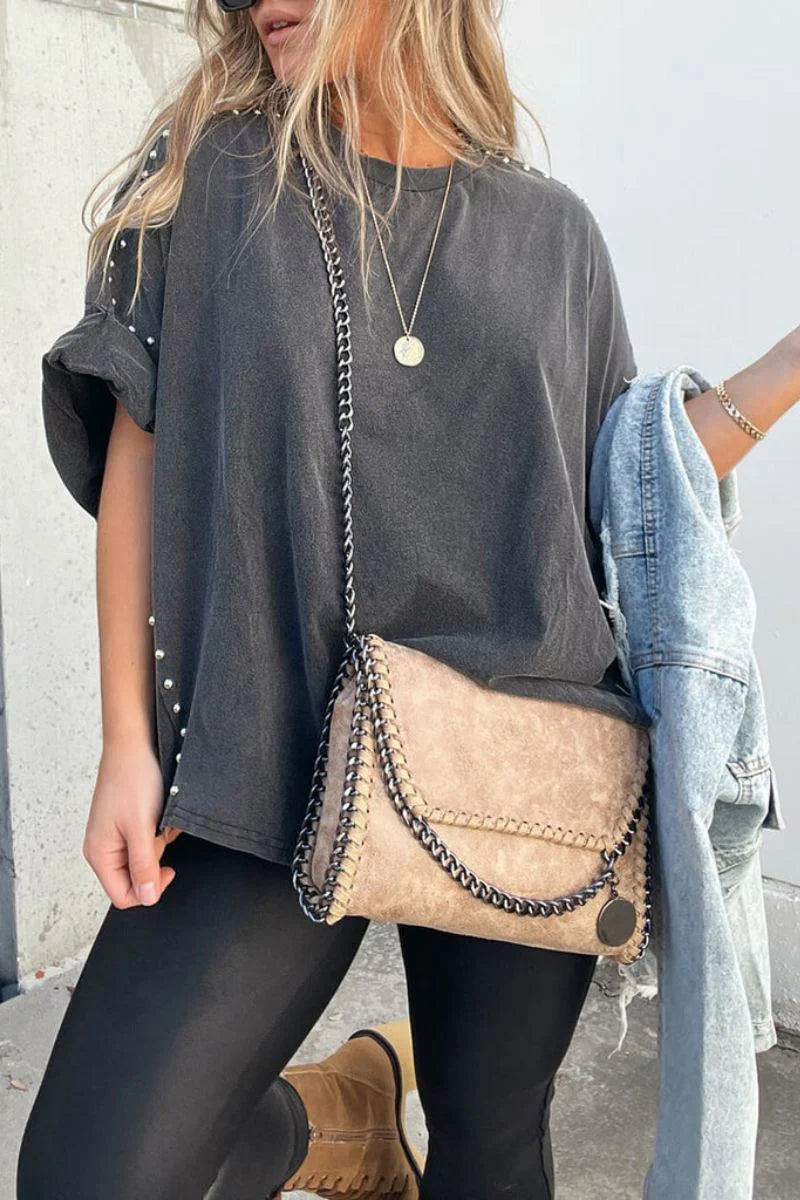 Raven Studded Oversized Tee