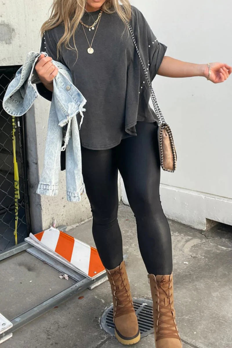 Raven Studded Oversized Tee