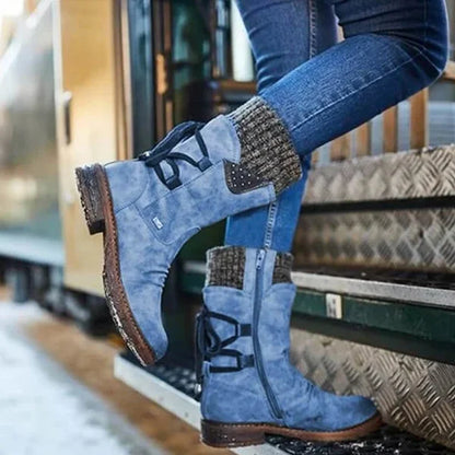Knit-Cuff Winter Boots