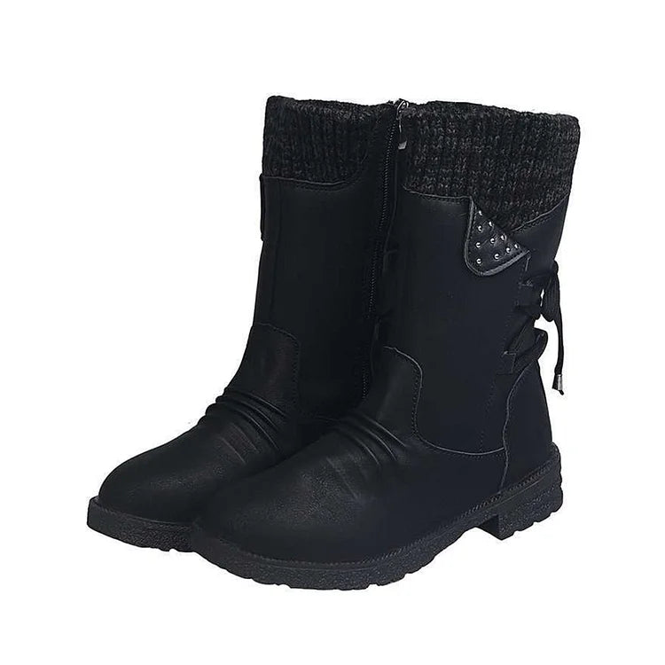 Knit-Cuff Winter Boots
