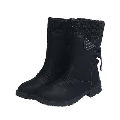 Knit-Cuff Winter Boots