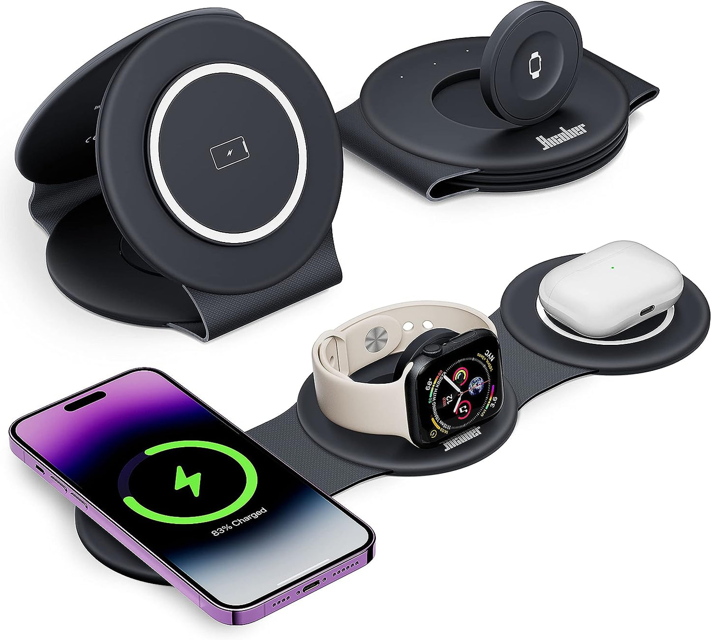 3-in-1 Foldable Magnetic Wireless Charging Station