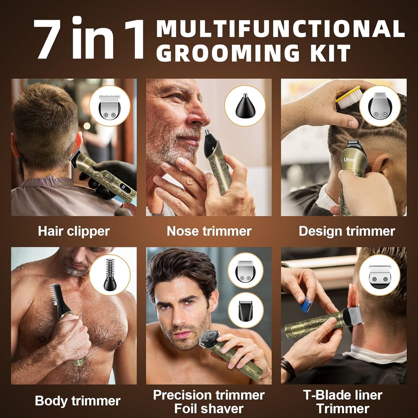 7-in-1 Grooming Kit – Professional Hair Clipper