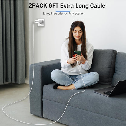 2-Pack 6FT Extra Long Charging Cables