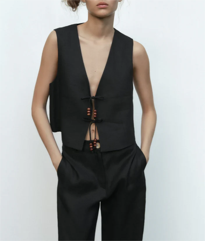 Livia Tie-Front Vest
