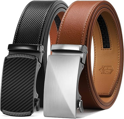 Men’s Leather Ratchet Belt Set