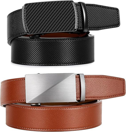 Men’s Leather Ratchet Belt Set