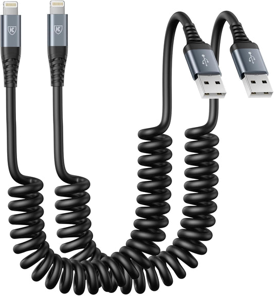 Coiled Lightning Charging Cable