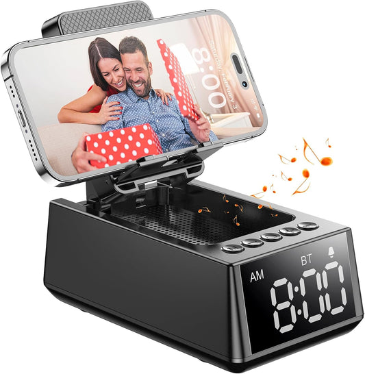 Smart Alarm Clock with Bluetooth Speaker & Phone Stand