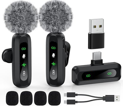Dual Wireless Lavalier Microphone