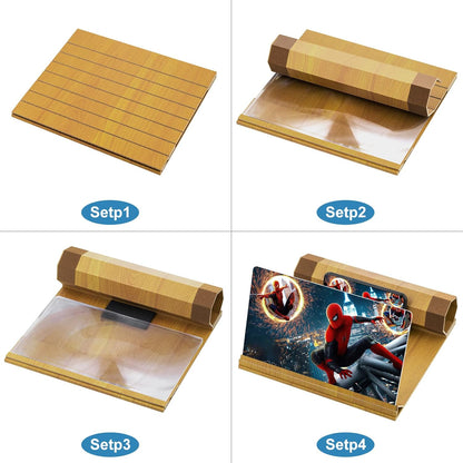 Wooden Phone Screen Magnifier with Stand