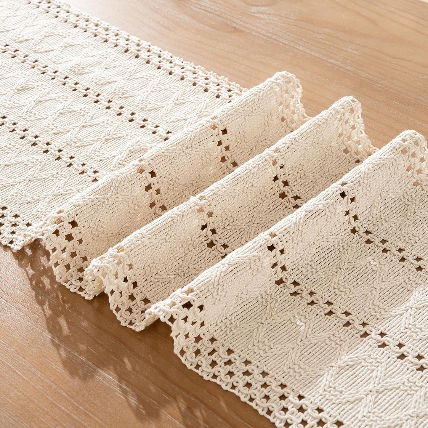 Boho Macrame Cotton Table Runner
