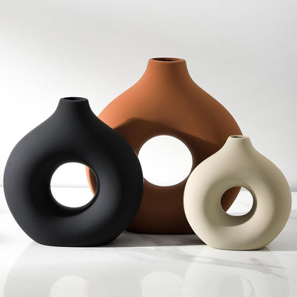 Modern Donut Ceramic Vase