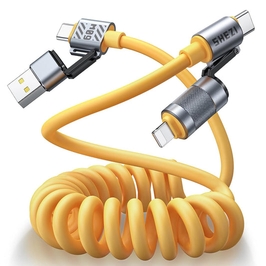 3-in-1 Coiled Charging Cable