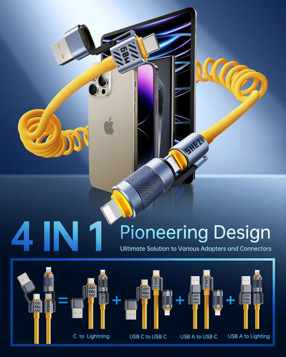 3-in-1 Coiled Charging Cable