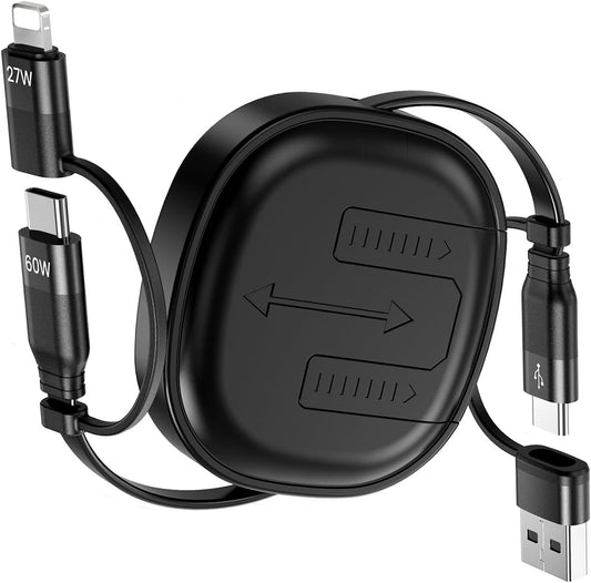 Retractable 4-in-1 Fast Charging Cable