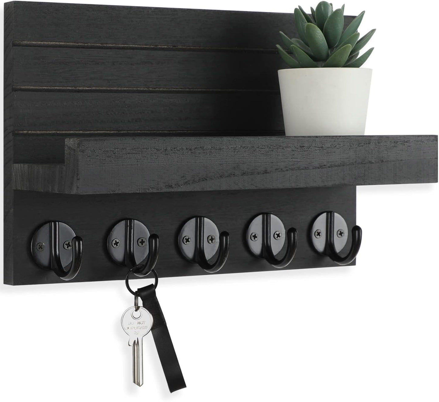Wall-Mounted Key Holder with Shelf
