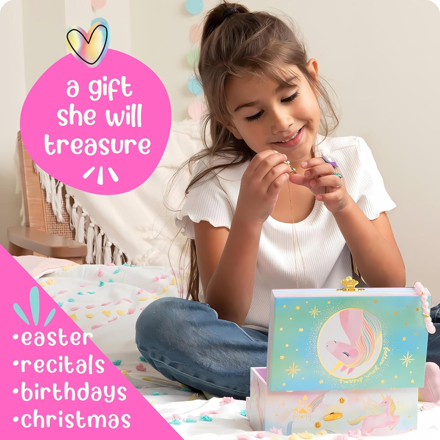 Unicorn Musical Jewelry Box for Girls
