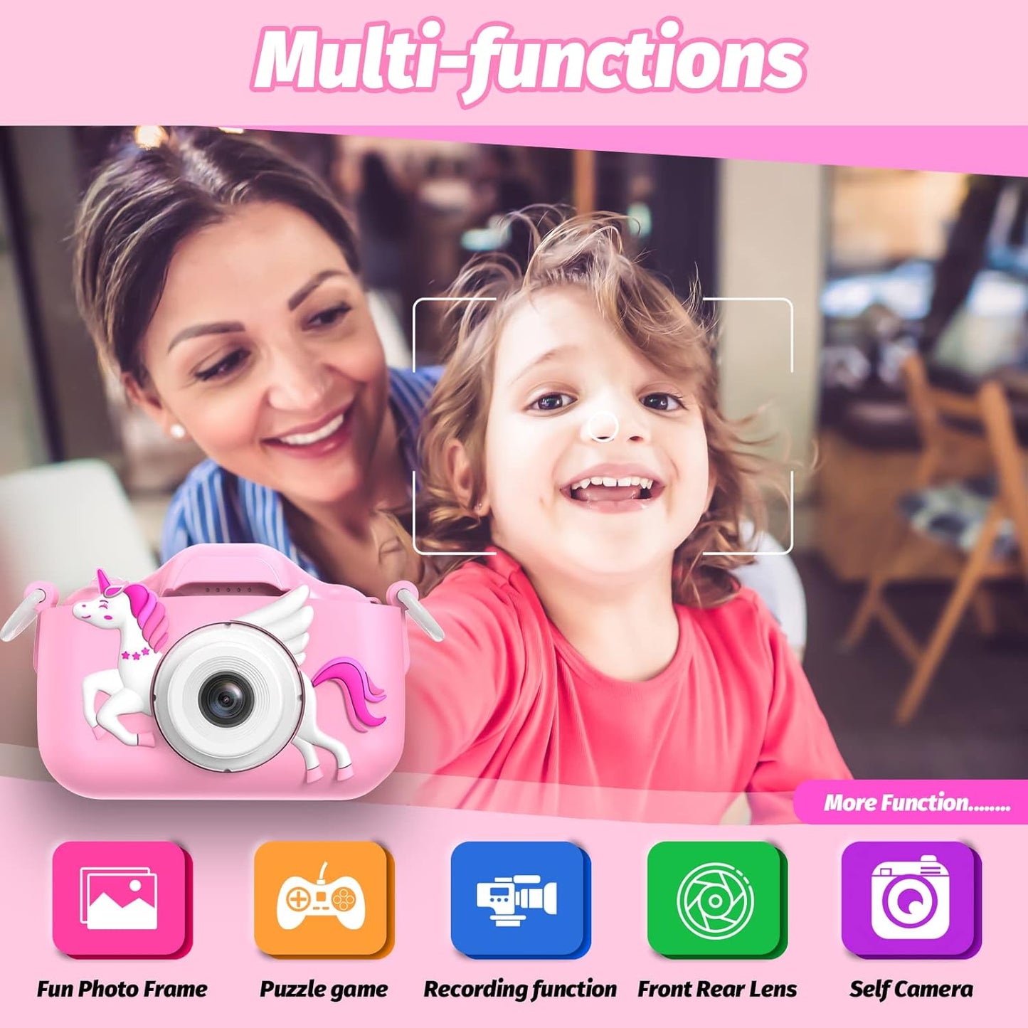 Unicorn Kids Camera with 32GB SD Card
