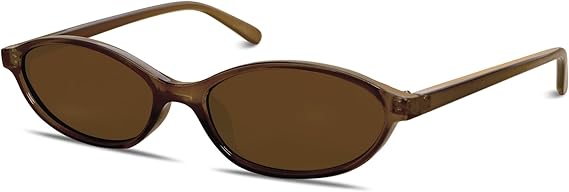 Retro Oval Brown Sunglasses