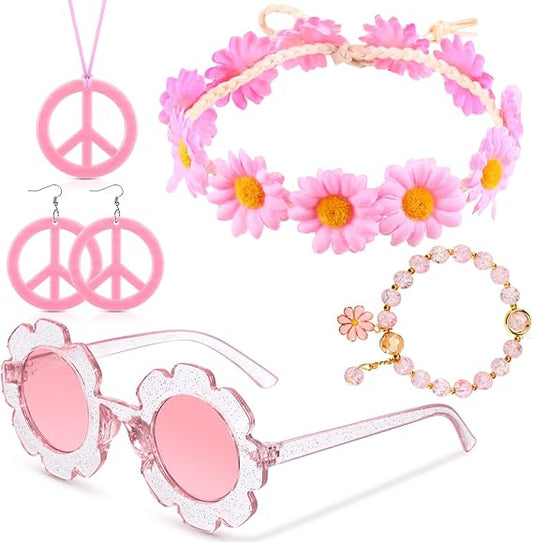 Girls’ Pink Hippie Accessory Set
