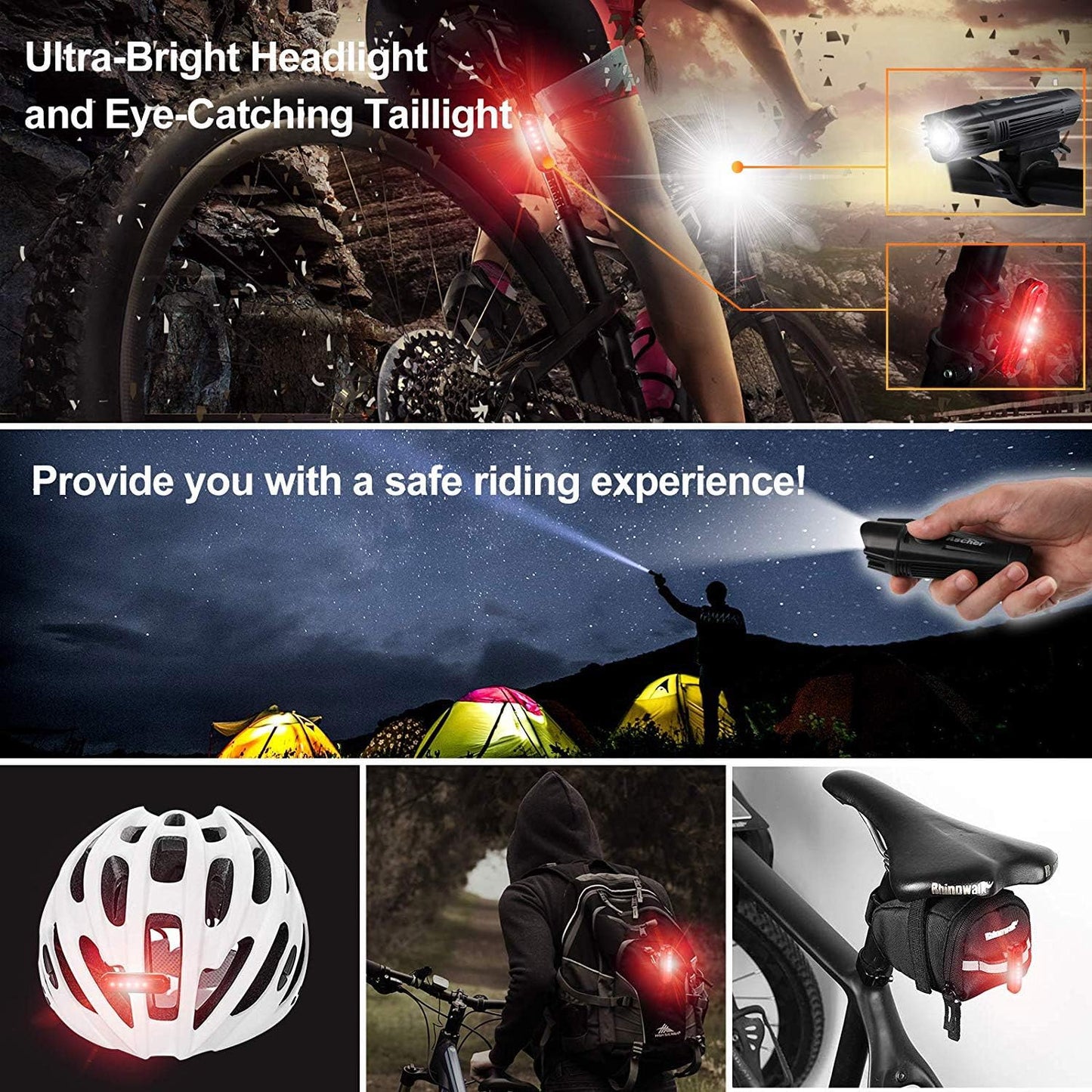 Rechargeable Bike Light Set
