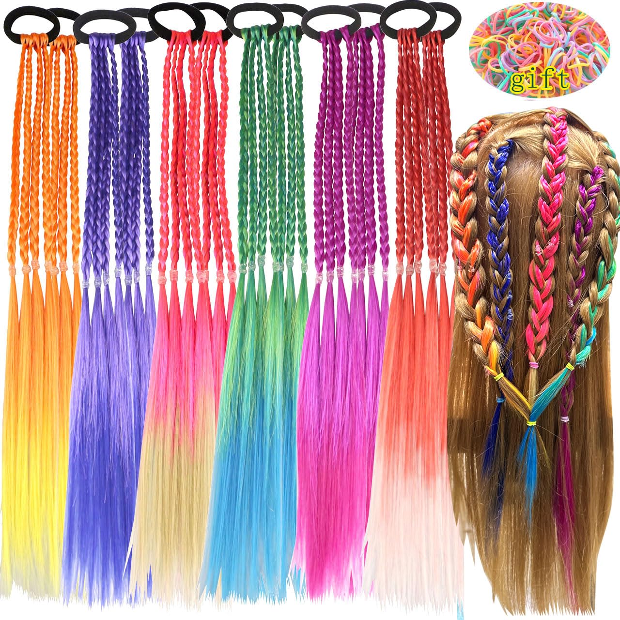 Colorful Braided Hair Extensions for Girls