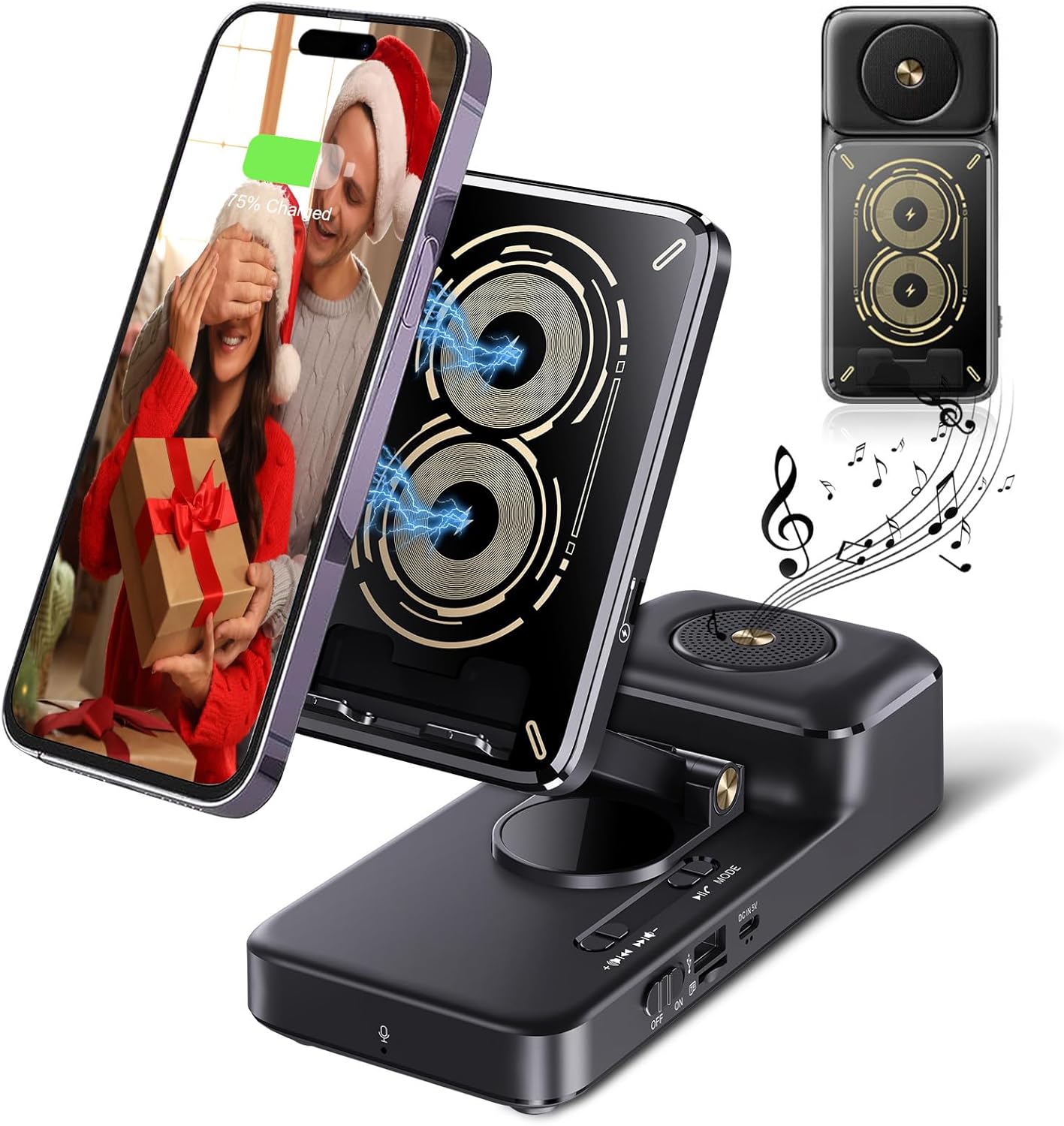 3-in-1 Wireless Charger with Bluetooth Speaker