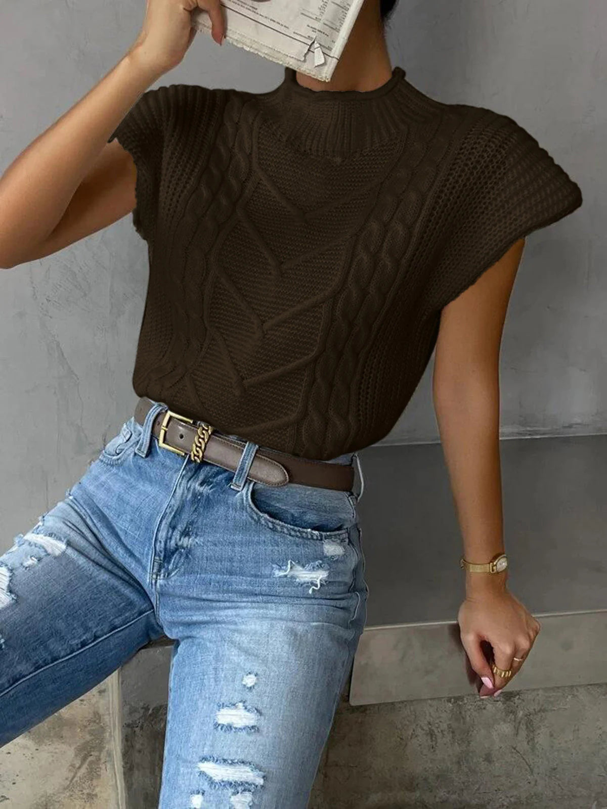 Clara Cable Knit Vest