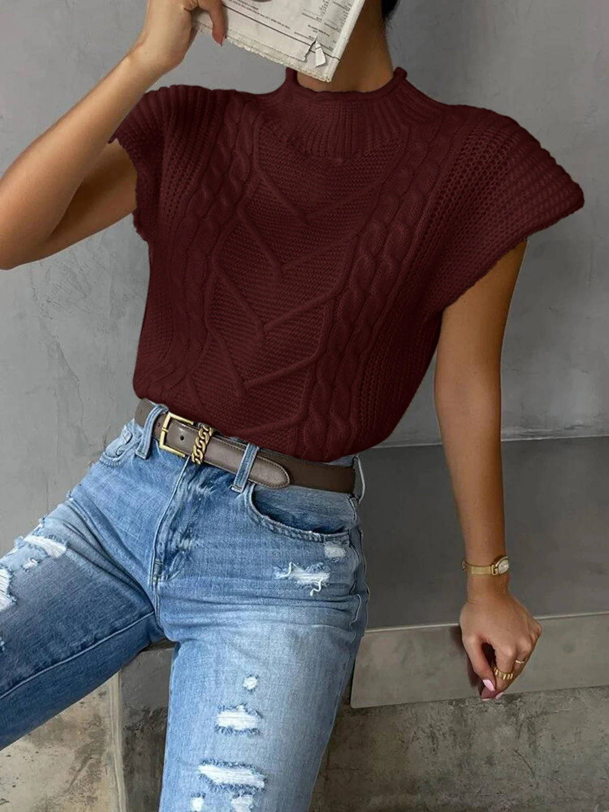Clara Cable Knit Vest
