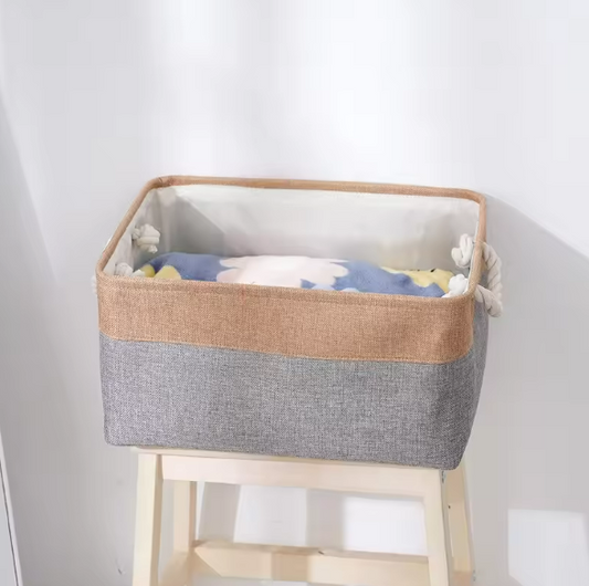 Colorblock Rope Handle Storage Bins