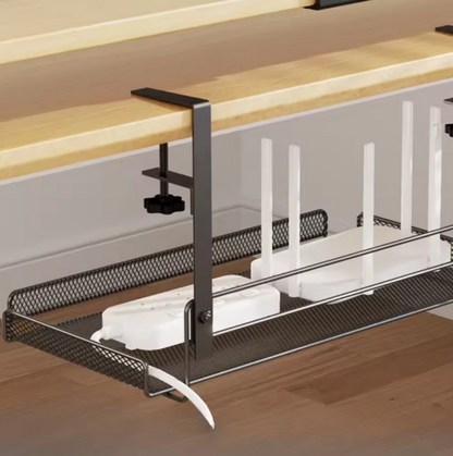 Under-Desk Cable Organizer Tray