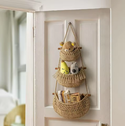 3-Tier Woven Wall Hanging Organizer