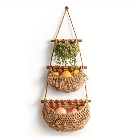 3-Tier Woven Wall Hanging Organizer