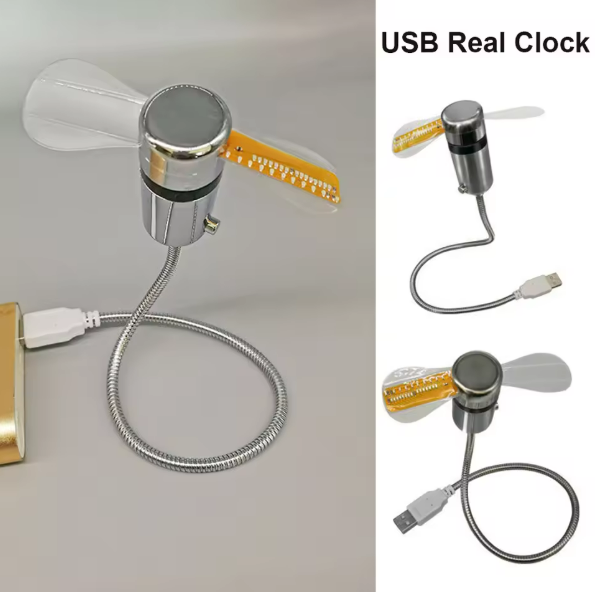 USB LED Clock Fan